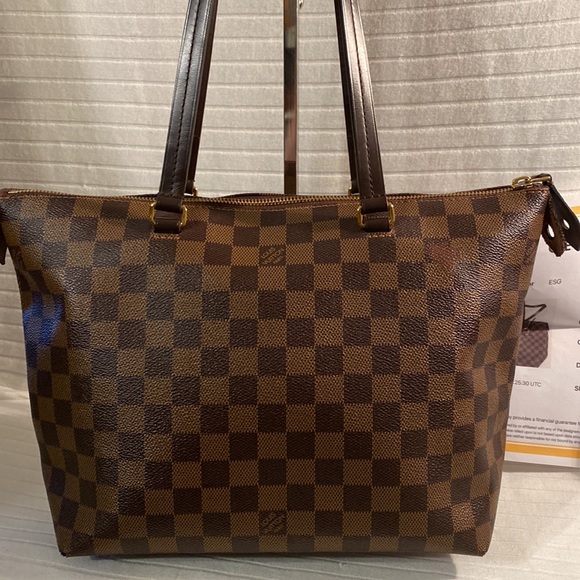 LOUIS VUITTON Jena PM Tote Bag Brown Ebene Damier PVC coated canvas w/COA - Picture 3 of 16